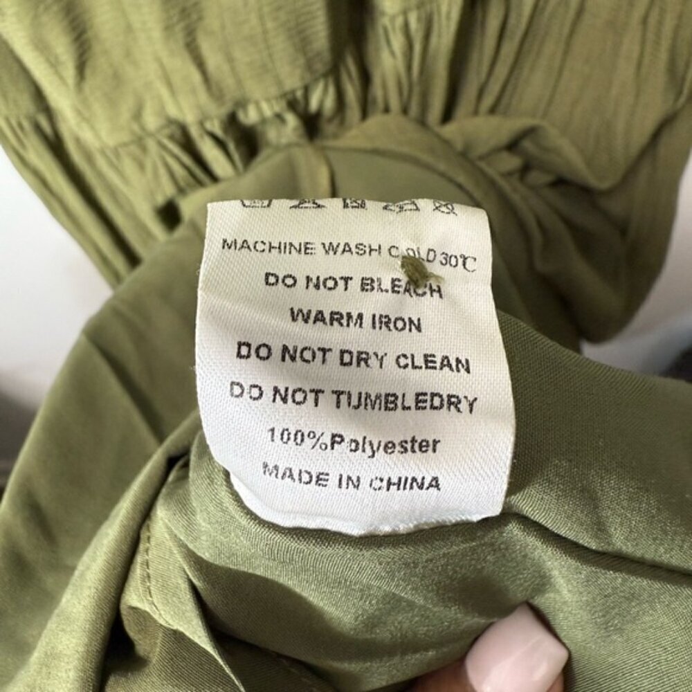 Veiled Mila Tiered Dress Olive Green size S - Picture 13 of 13